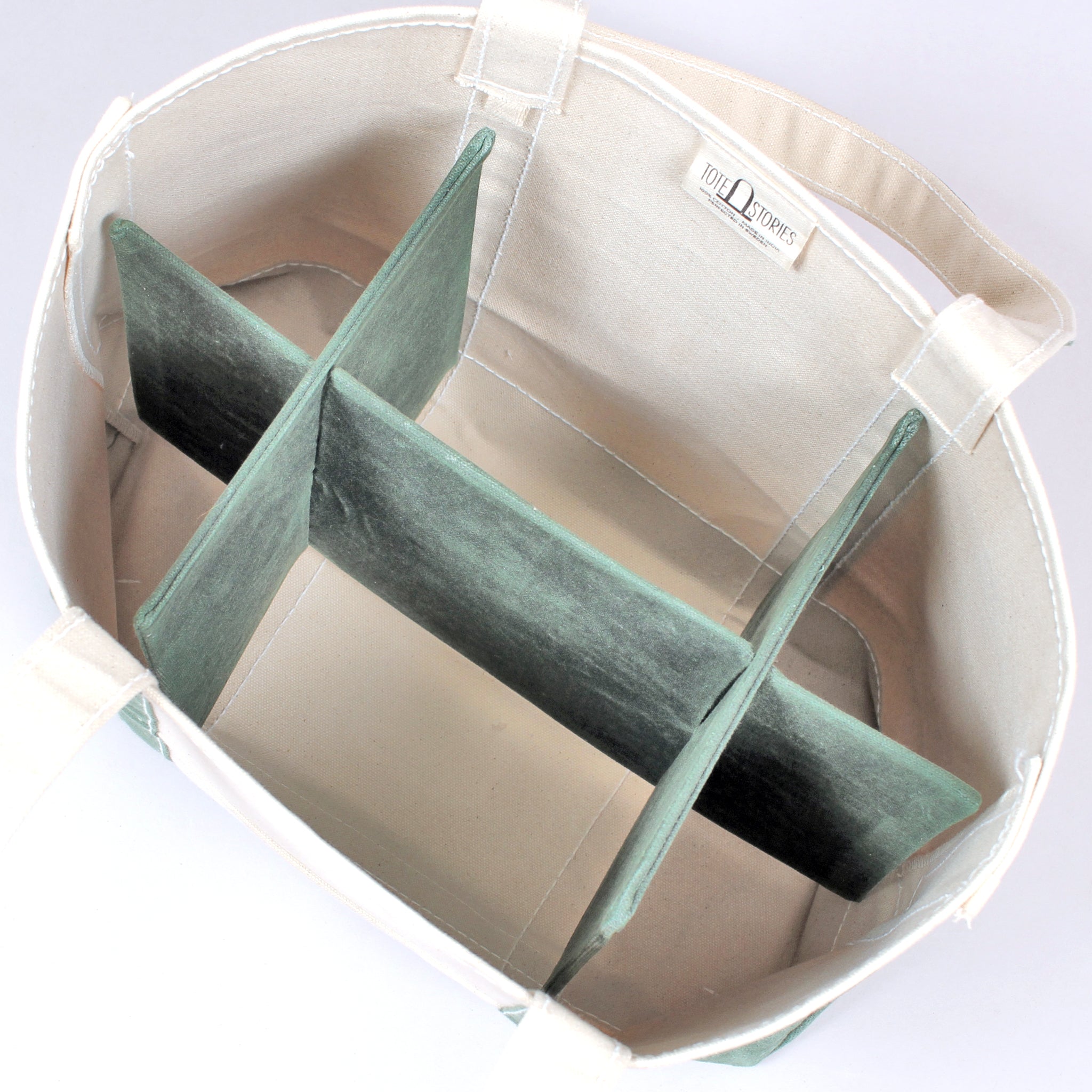 Bottle divider insert - Waxed Deerfield Green