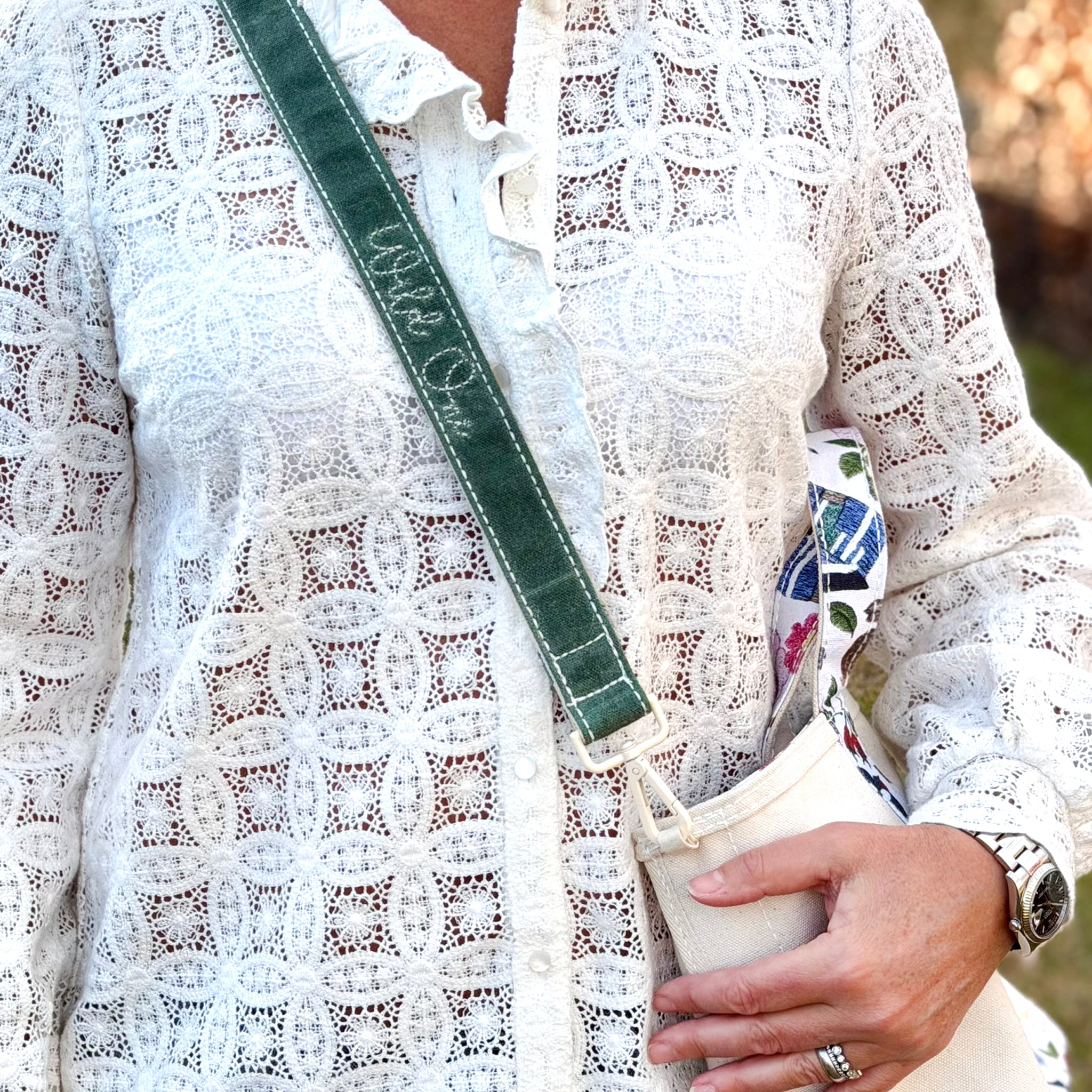 Long Strap - Waxed Deerfield Green