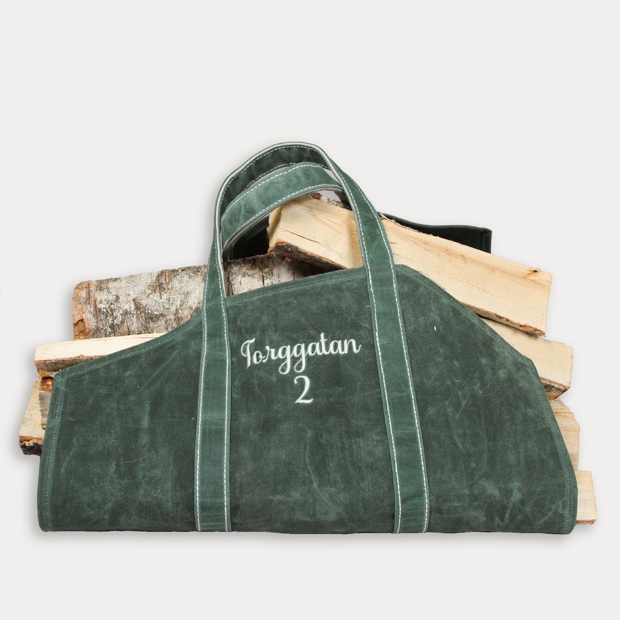 Log Carrier - Waxed Deerfield Green