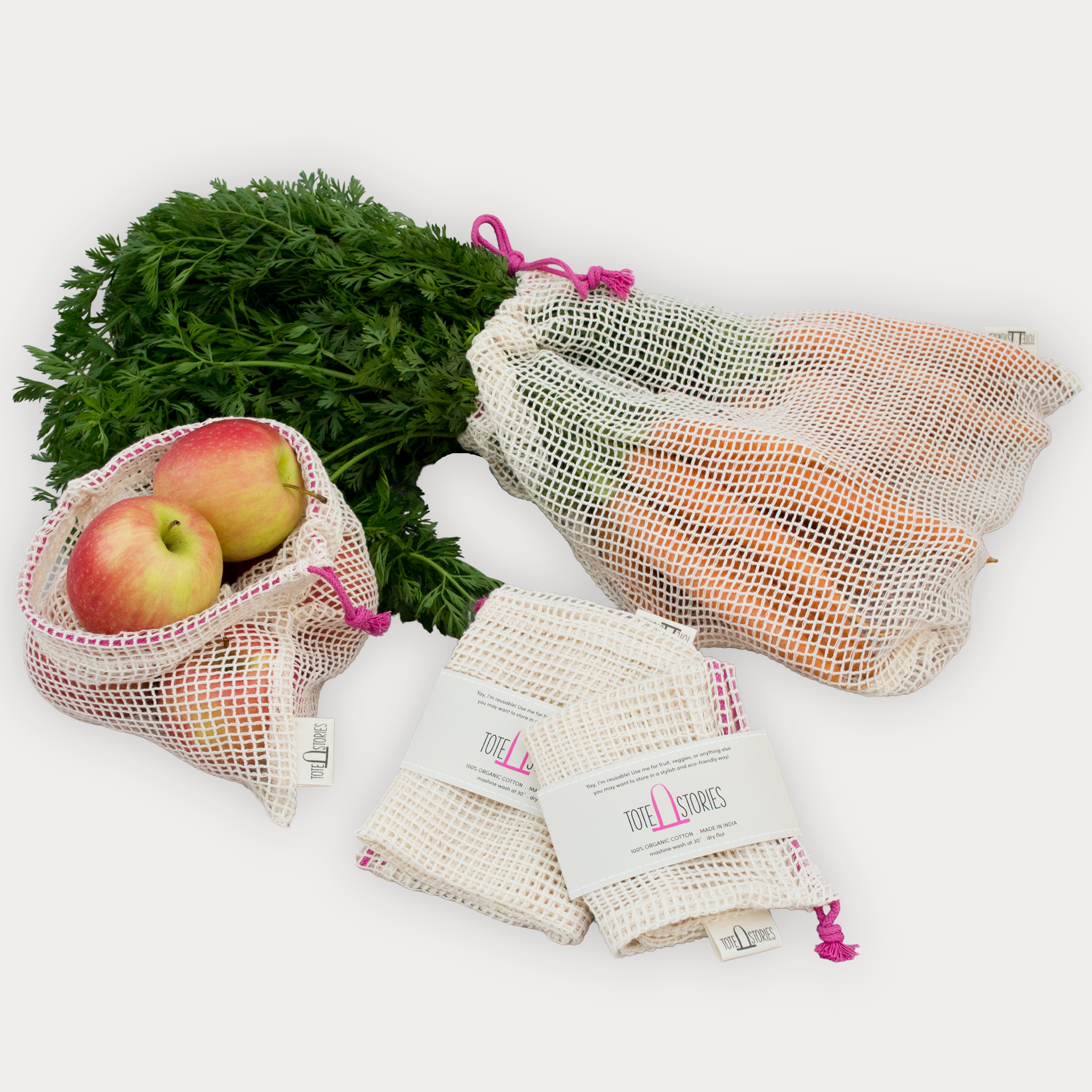 Mesh produce bag - Jaipur Pink