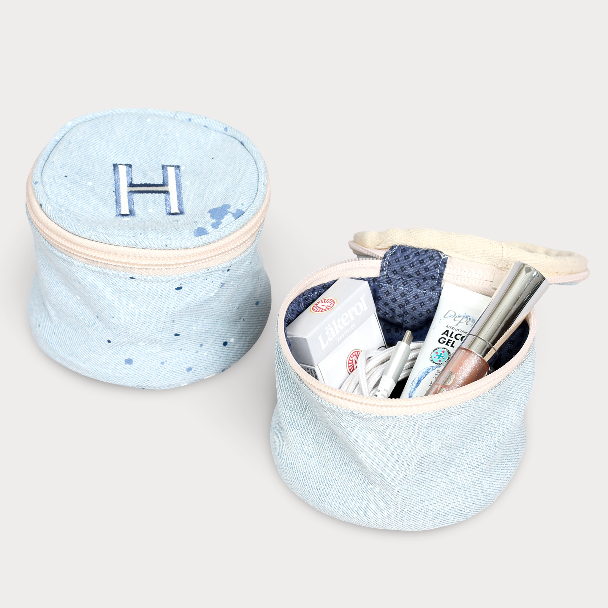 Rund Pouch - Denim Light Indigo