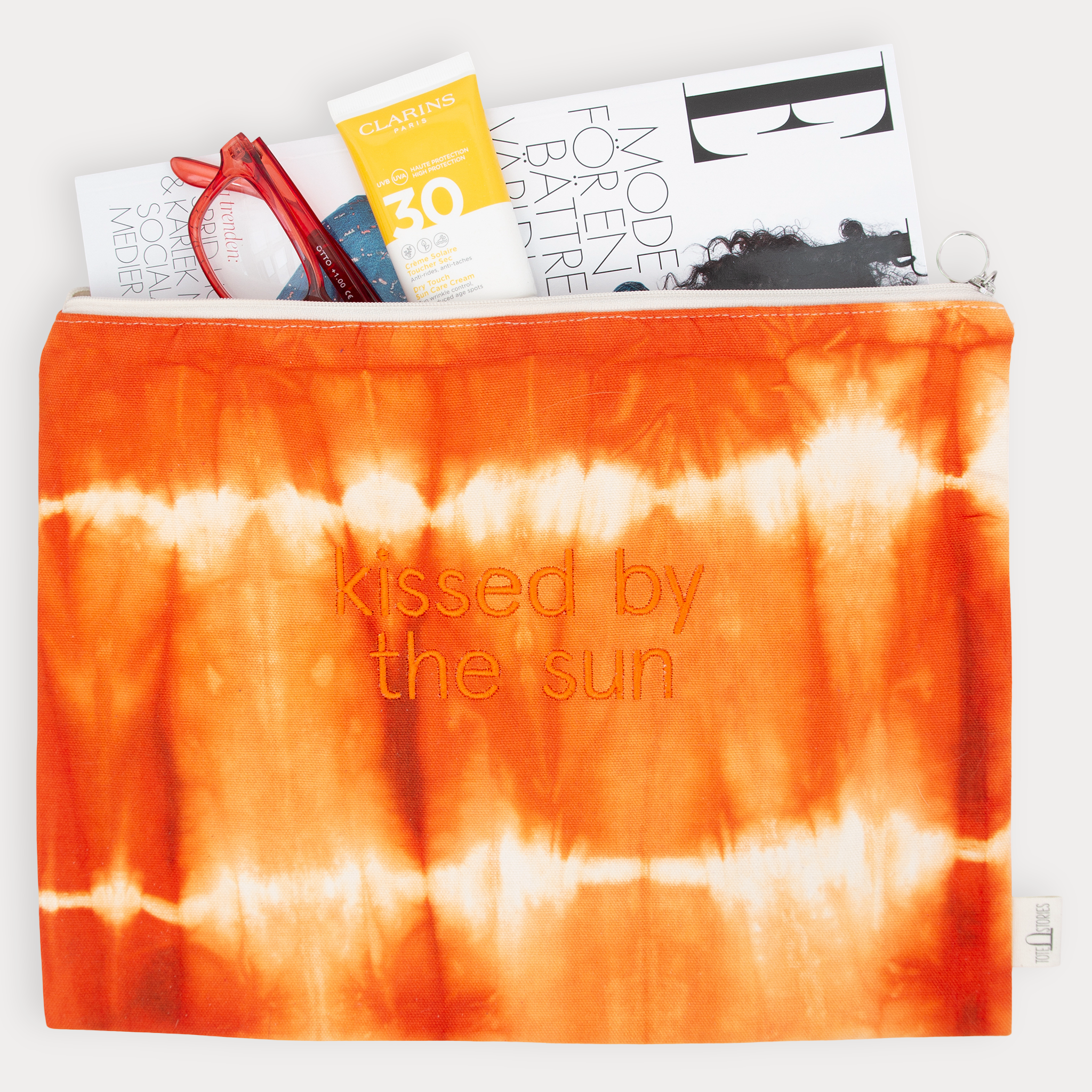 Oversize Pouch - Shibori Orange