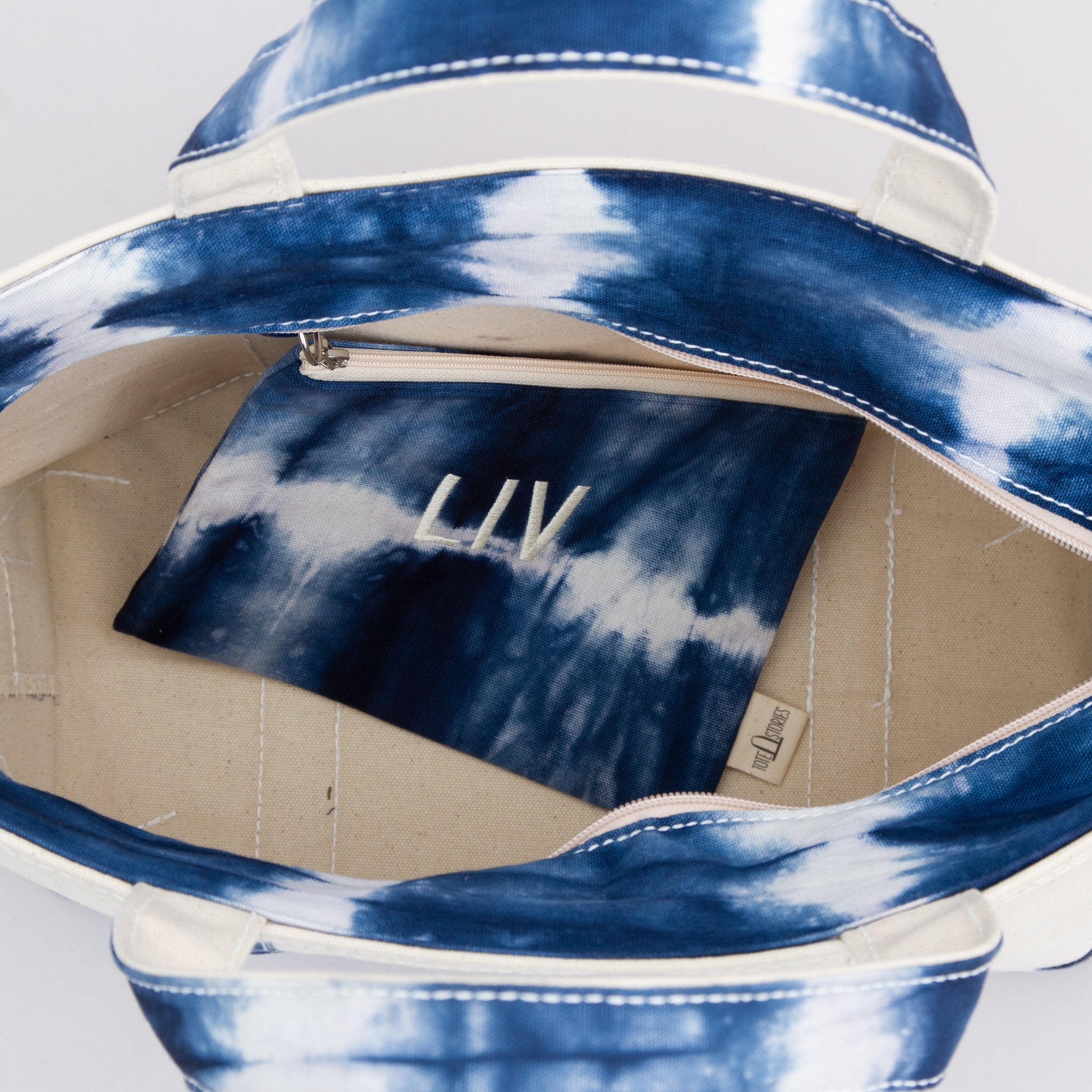 Limited tote bag - Shibori Blue Inside