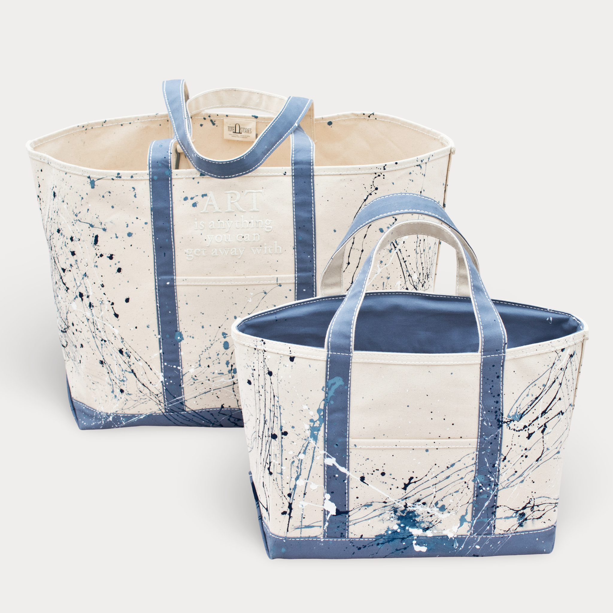 Paint Splatter Tote Bag - Falsterbo Sky