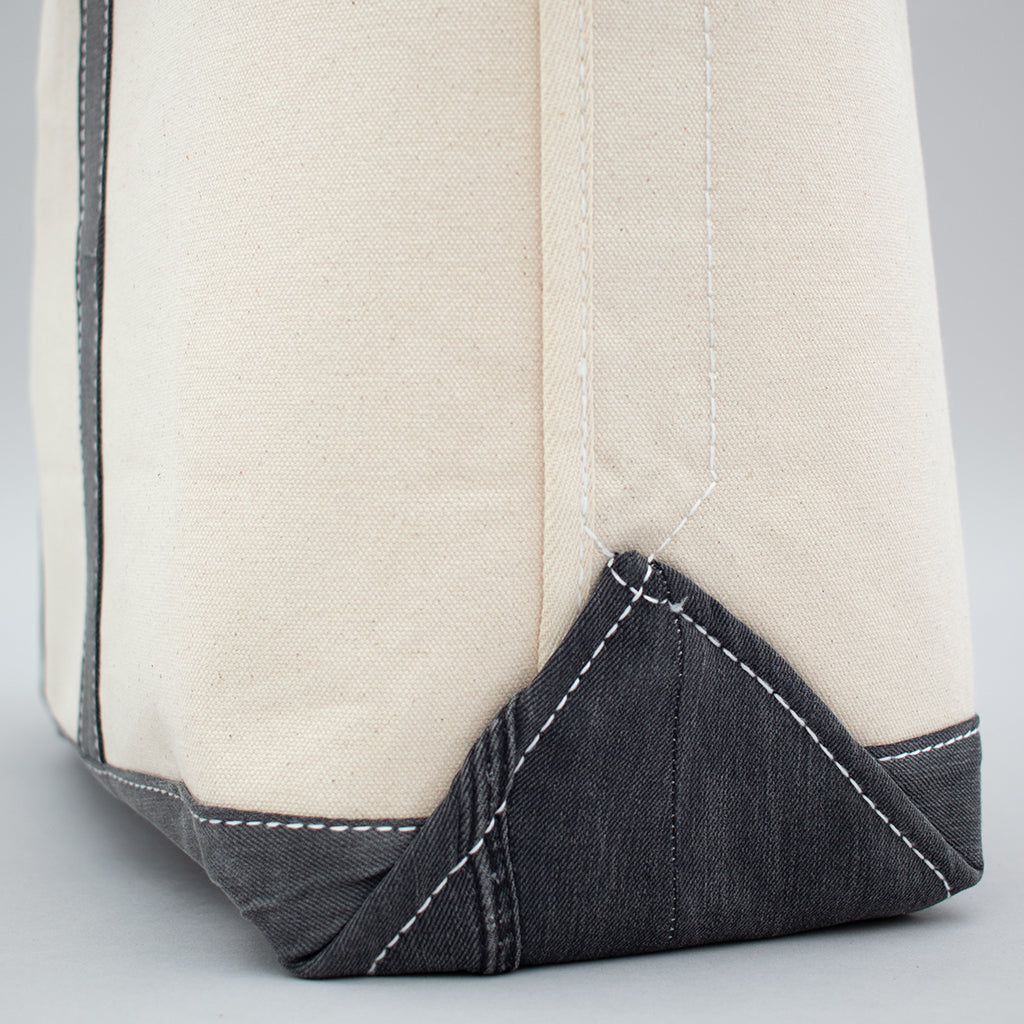 Reused Denim Tote Bag - Black Details