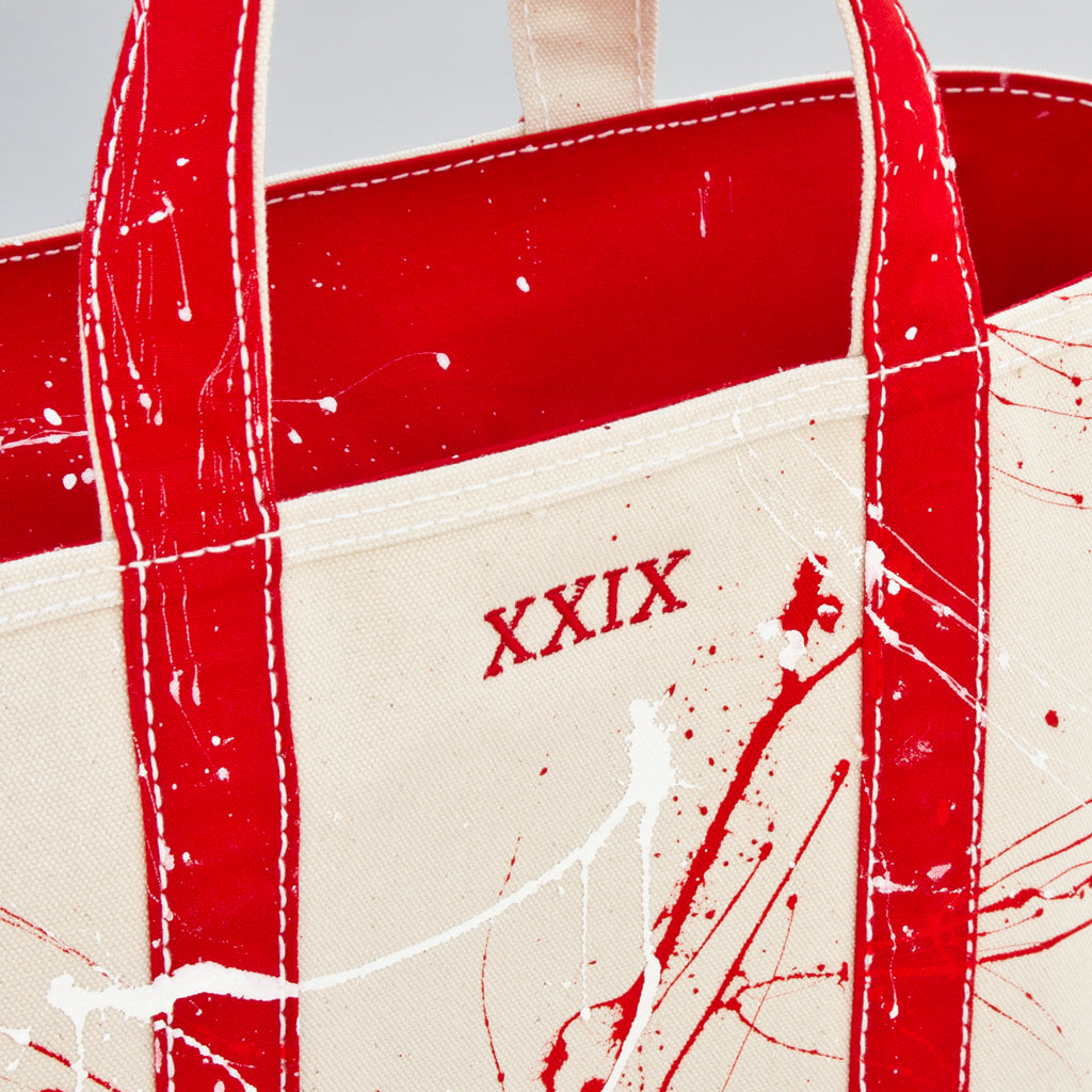 Paint Splatter Tote - London Red - Numbered