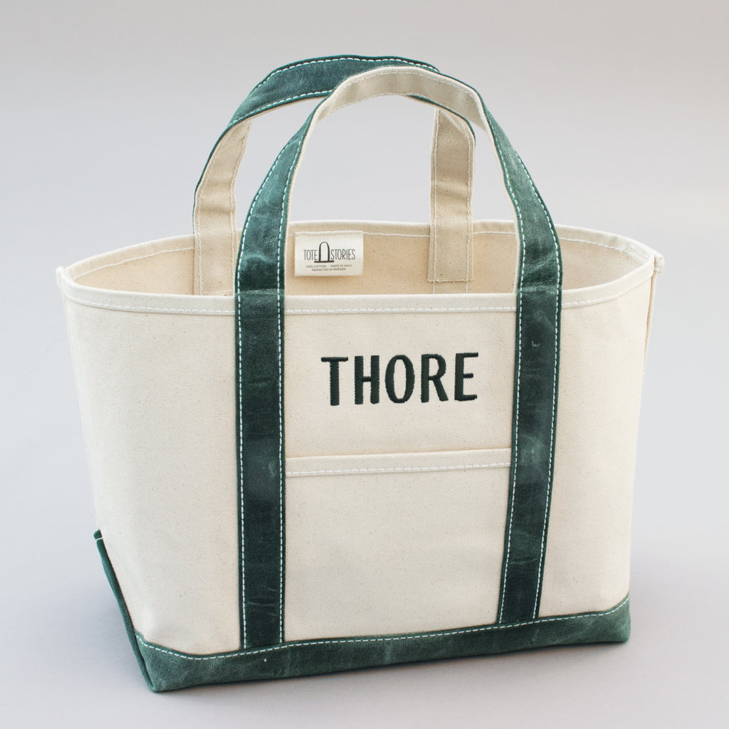 Waxed Tote Bag - Deerfield Green - Front