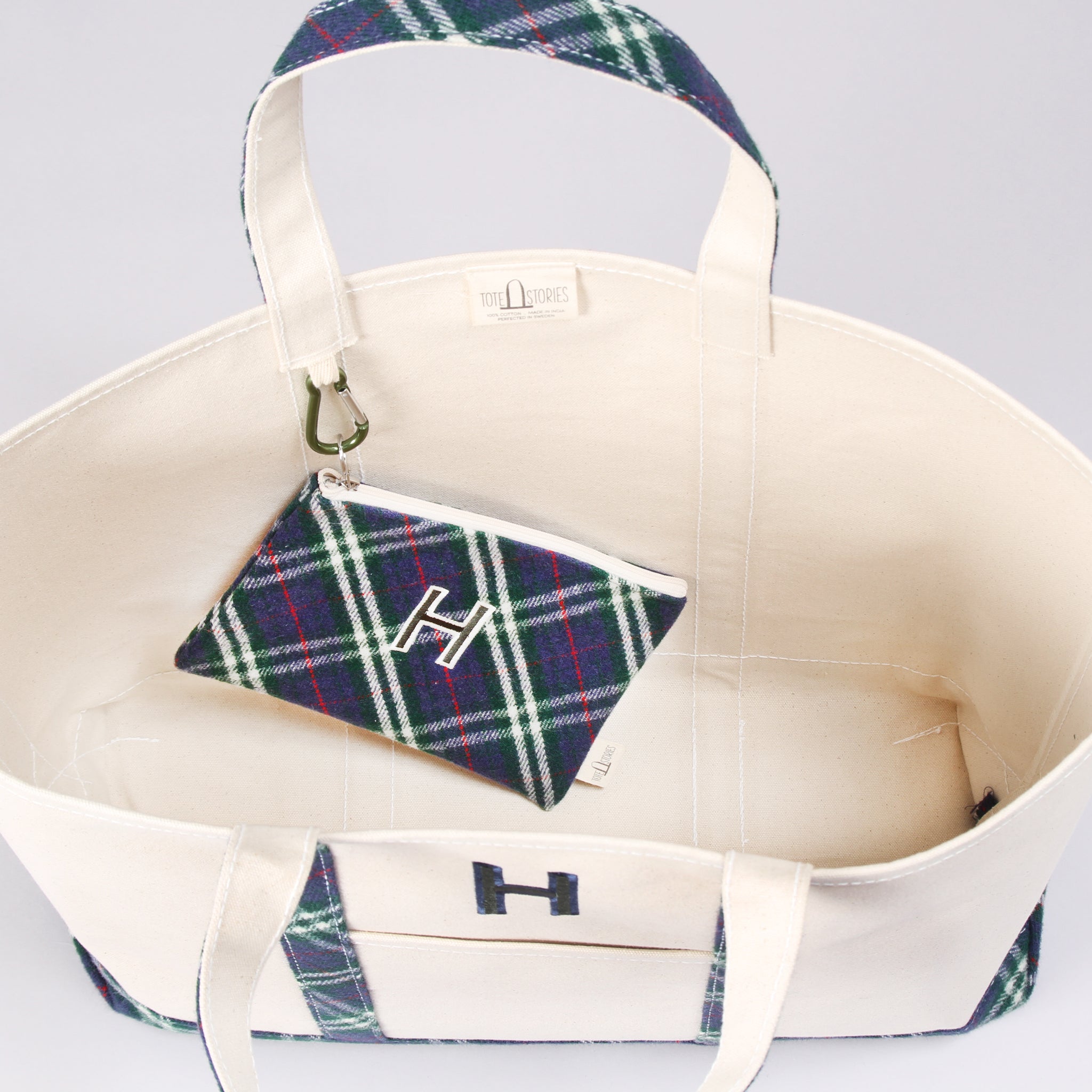 Limited Tote Bag - Wool Tartan - Inside