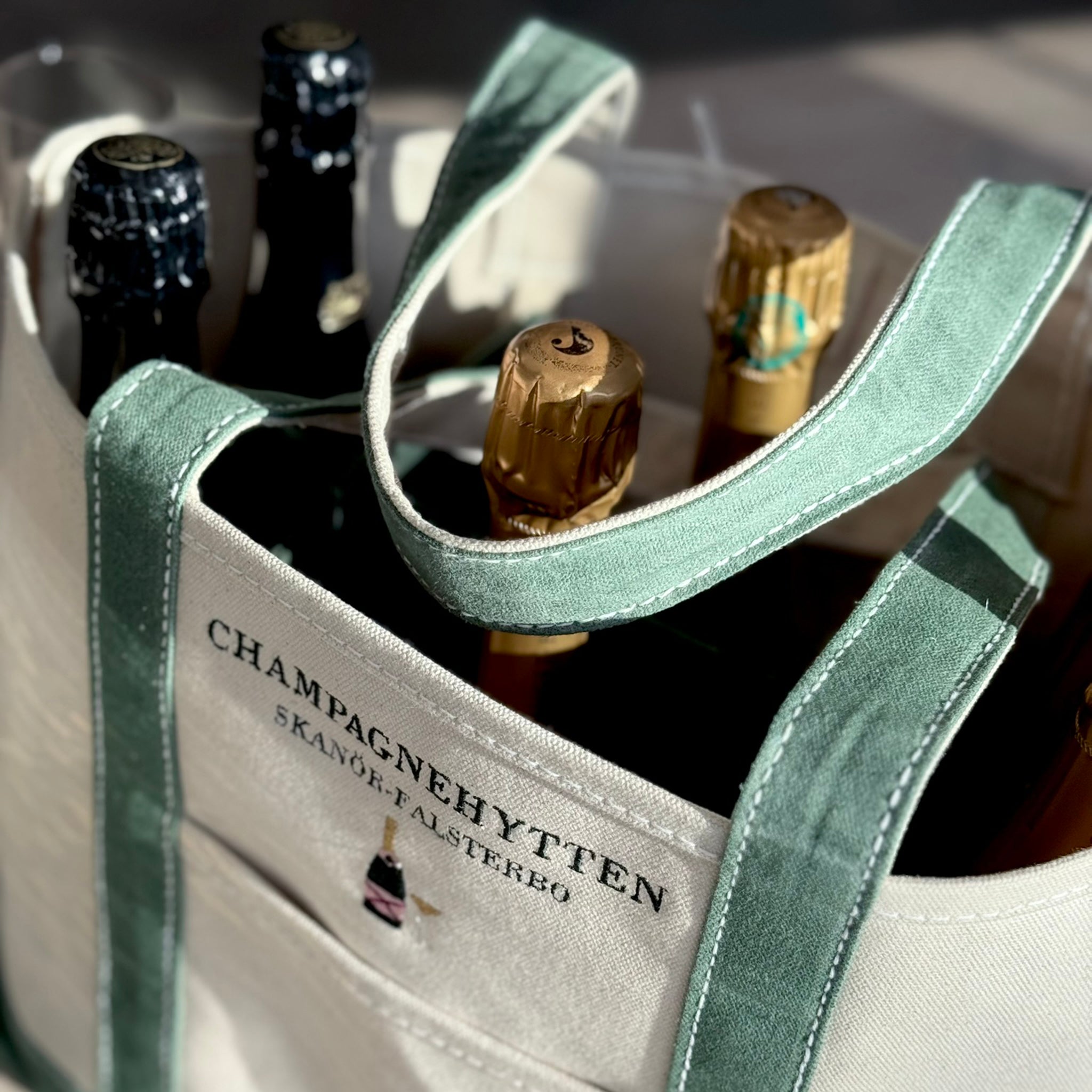 Bottle divider insert - Waxed Deerfield Green