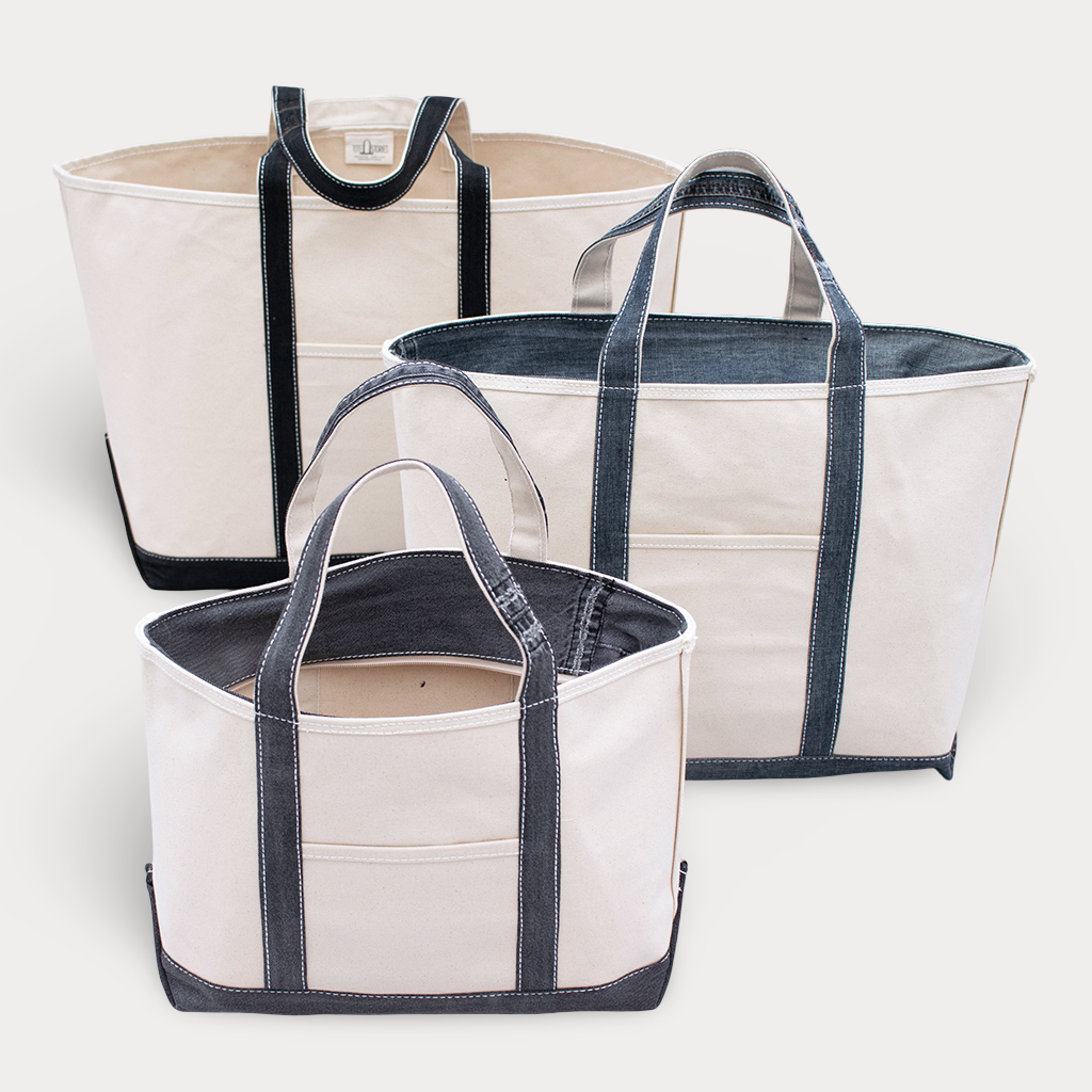 Reused Denim Tote Bag - Black Denim