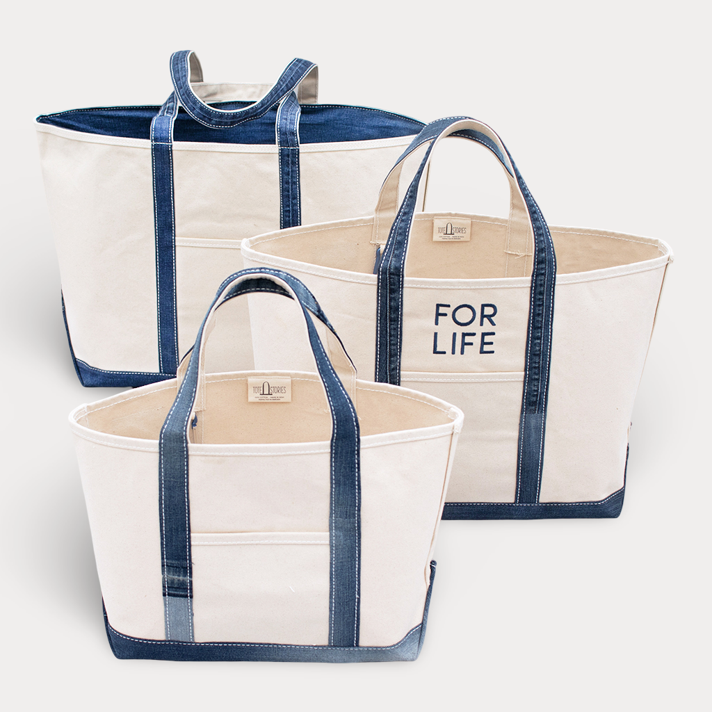 Reused Denim Tote Bag - Medium Indigo