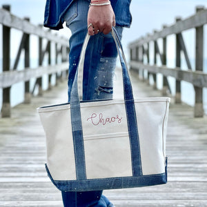 Reused Denim Tote Bag - Medium Indigo