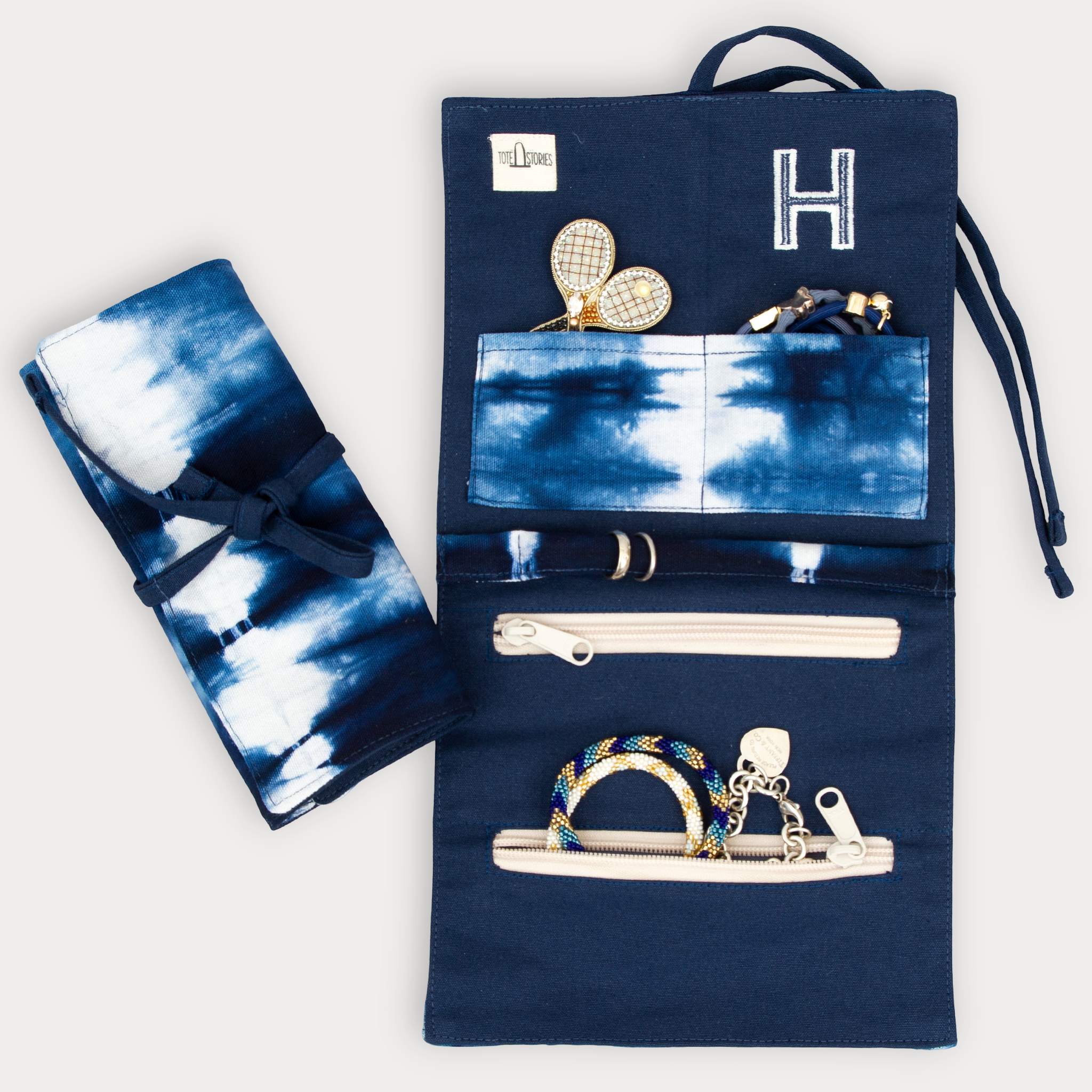 Schmuckrolle - Shibori Blue