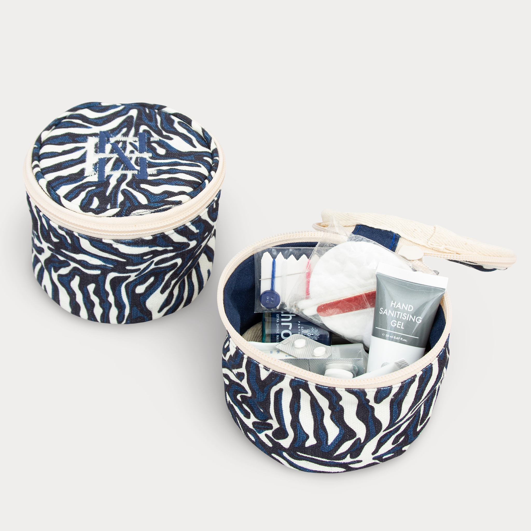 Round Pouch - Zebra Falsterbo Ocean