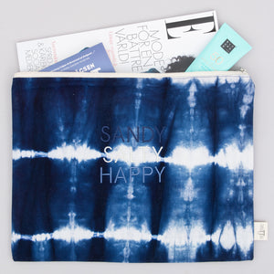 Oversize Pouch - Shibori Blue