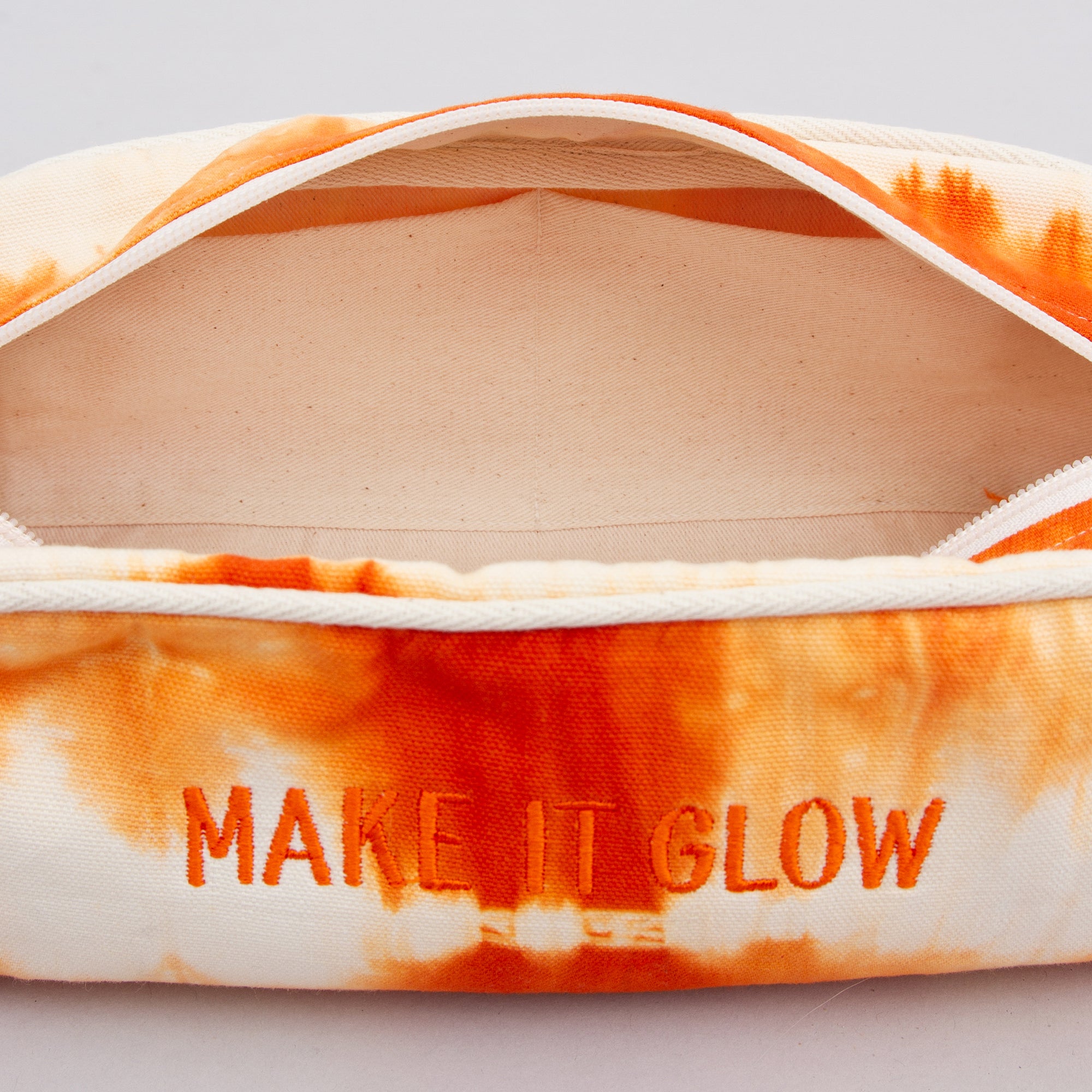 Toiletry bag - Shibori Orange inside