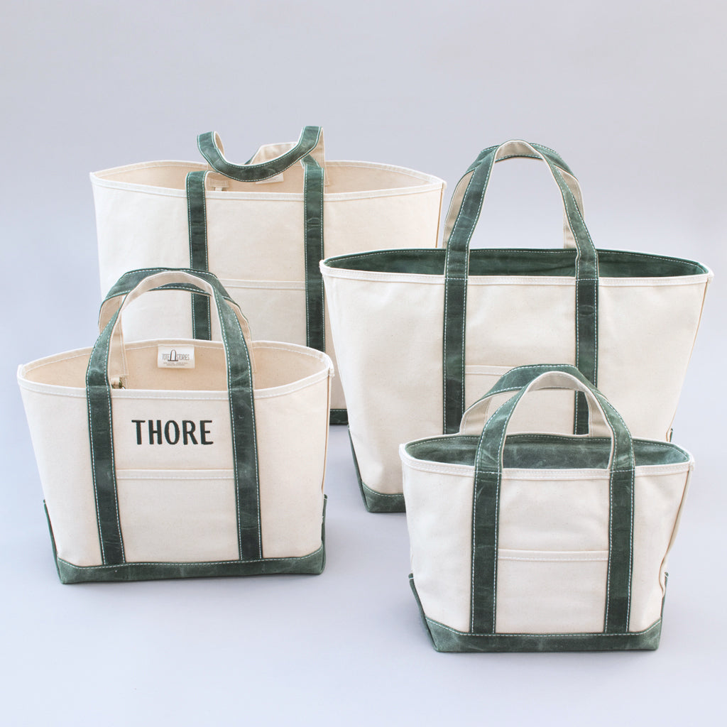 Waxed tote bag - Deerfield Green - Sizes