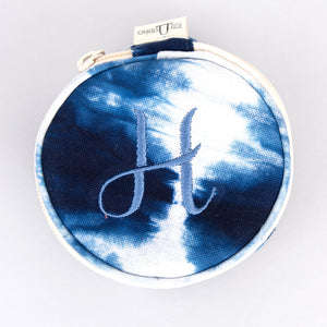 Round Pouch - Shibori Blue