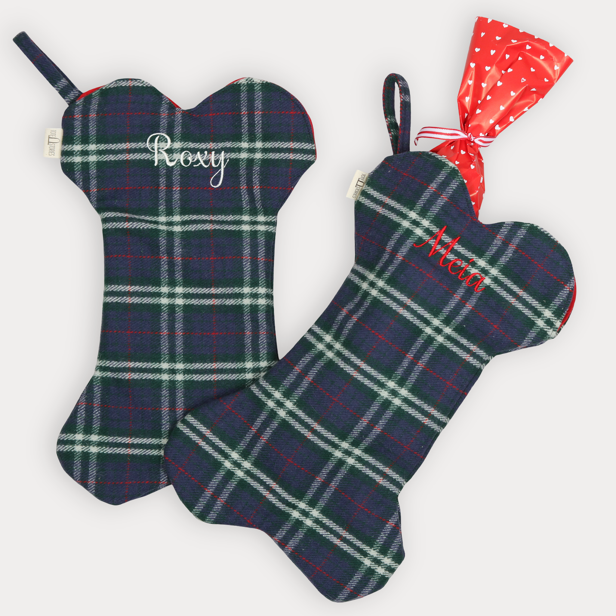Julstrumpa Hundben - Wool Tartan