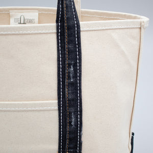 Reused Denim Tote Bag - Black Details