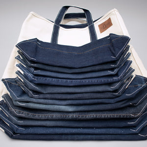 Reused Denim Tote Bag - Dark Indigo Colors