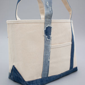 Reused Denim Tote Bag - Medium Indigo Details