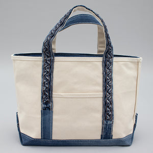 Reused Denim Tote Bag - Medium Indigo Details