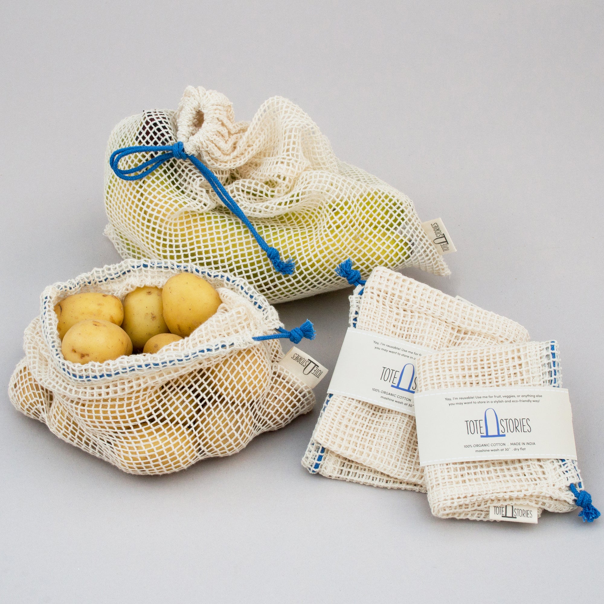 Mesh produce bag - Chefchaouen blue