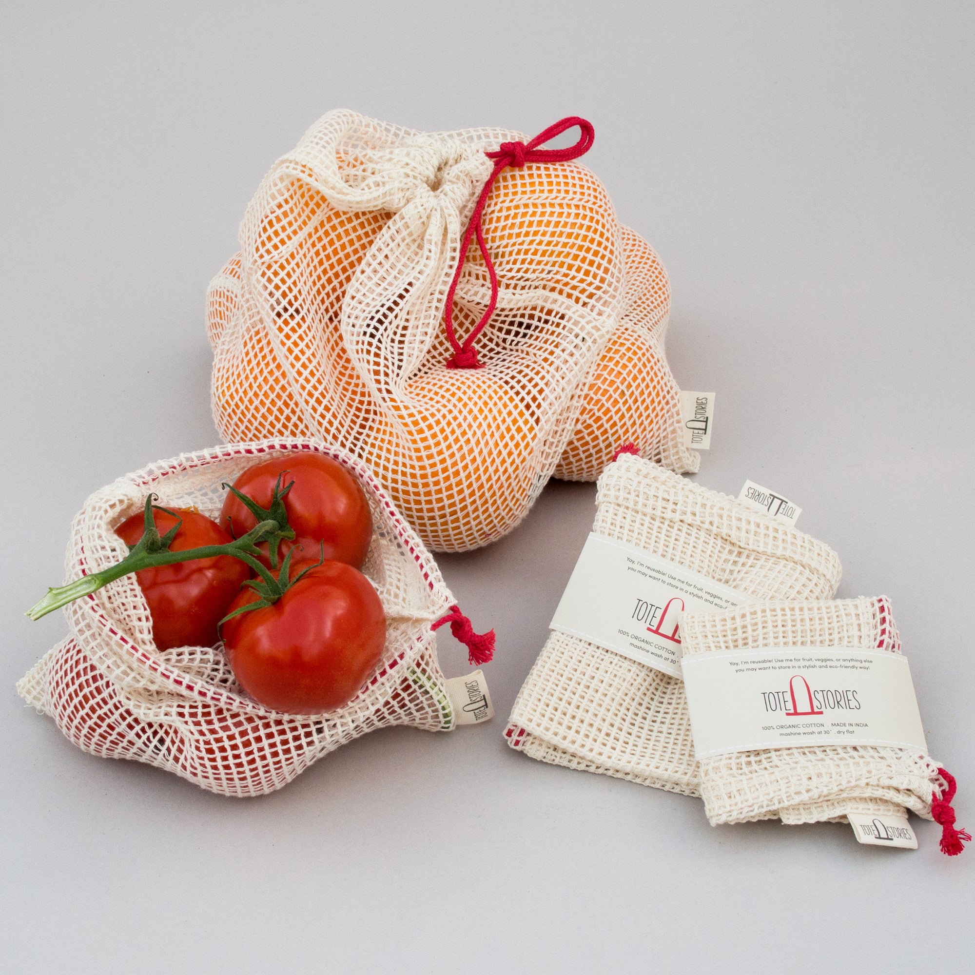 Mesh produce bag - London Red