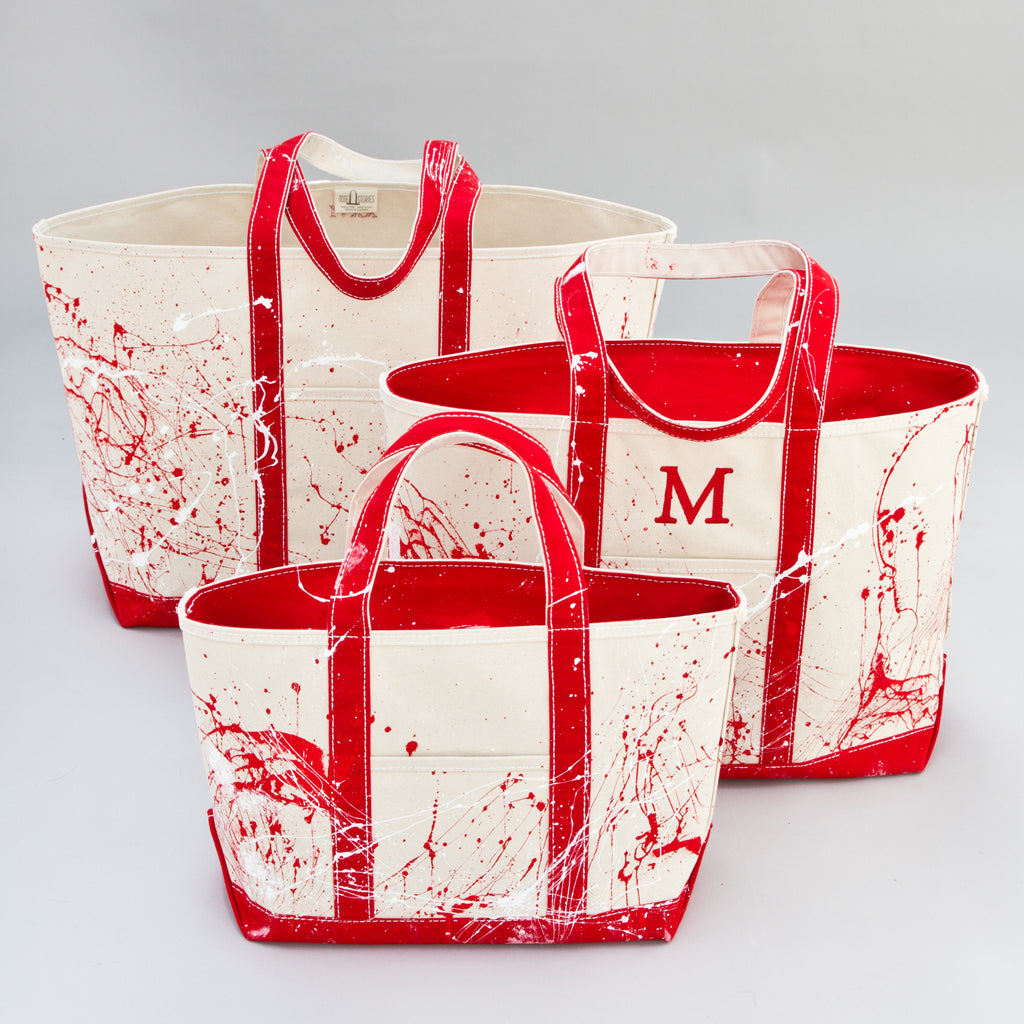 Paint Splatter Tote - London Red - Sizes